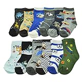 Angelina Boys Kid's Novelty Crew Socks (12-Pairs)