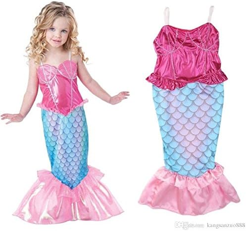 M6 Little Mermaid Costume Disney Princess Ariel Inspired Halloween Dress for Girls 4-10 (4)
