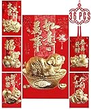 Ellzk Chinese Red Envelopes Lucky Money Envelopes 2019 Chinese New Year Gold Foil Pig Envelope Large（6 Patterns 36 Pcs） Gold Foil