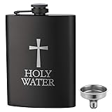 HOLY WATER, JXS 8oz 18/8#304 Stainless Steel Black