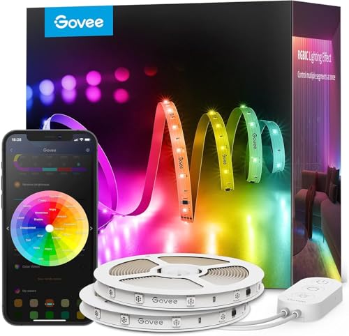 Govee LED Strip 30 m, Smart RGBIC LED Strip Fairy Lights Strip Works with Alexa & Google Assistant, DIY Segment Control, App Control, Music Sync, for Party, Home, 2 Rolls of 15 m