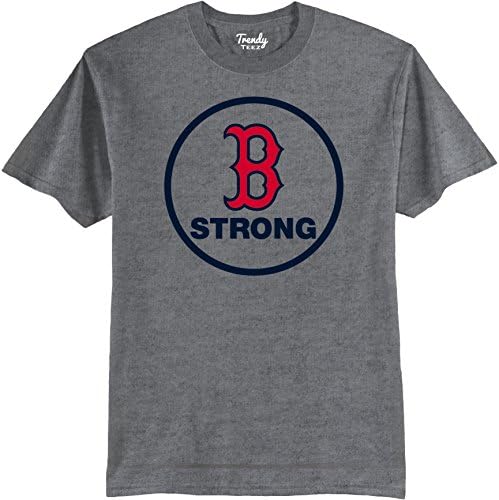 Trendy Teez Boston Strong USA Pride Adult T-Shirt Grey-2XL