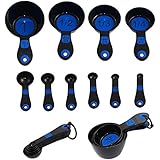 Chef Craft 42018-1 Set of 10 Piece Spoons and Measuring Cups (Black & Blue), White