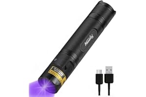 ALONEFIRE SV005 395nm 10W LED UV Flashlight Blacklight Portable USB-C Rechargeable Black Light Pet Urine Detector with Aluminium Case, Battery Included for Pet Stains Hunting Fishing Minerals