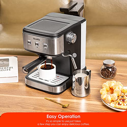 DECAKILA Espresso Machine, 20 Bar Pump Pressure, Espresso and
