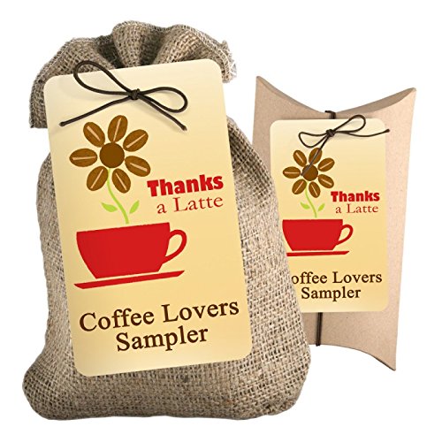 Thank You Coffee Burlap Gift Bag Sampler 4 Individual Packets