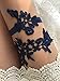 YuRong Wedding Floral Garter Set Bridal Leaf Garter Bridal Garter Set G12 (Navy)…