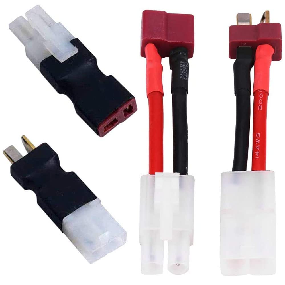 Photo 1 of 2Pairs Tamiya Connector to T Plug Adapter Cable for RC Cars Lipo/NiMH Battery Charging ESC Connection