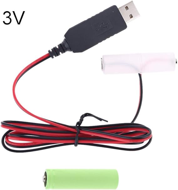 LR6 AA Battery Eliminator USB Power Supply Cable Replace 14pcs 1.5V AA Battery