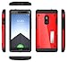 OnePlus 2 Case - TUDIA Ultra Tough OMNIX [Heavy Duty] Hybrid Full-Body Protective Case with Front Cover and Built-in Screen Protector/Impact Resistant Bumpers Cover for OnePlus Two (Red)