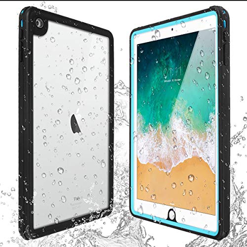 AICase iPad 9.7 inch 2017/2018 Waterproof Case, Water Resistant IP68 360 Degree All Round Protective Ultra Slim Thin Dust/Snow Proof with Lanyard for New iPad 9.7 2017/2018 (Grass Blue)