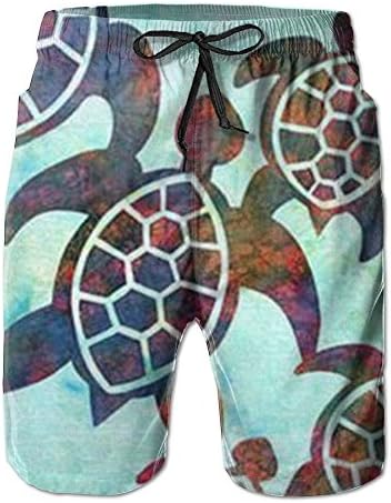 KUXUANO Free Sea Turtles Quick Dry Swim Trunk Teen Polo Boardshort Swimming Water Short