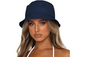 Sydbecs Bucket Hat for Women Men, Reversible Cotton Summer Sun Beach Cap Solid Color Style
