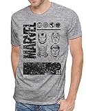 Marvel Comics Avengers Age of Ultron Faces Mens Heather Grey T-shirt