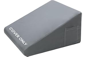 TEXSTEAD Bed Wedge Pillow Cover Silky & Smooth Wedge Pillowcase, Soft & Breathable, Removable & Machine Washable-Zipper Design (Light Gray, 24"x24"x10")