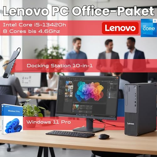 Lenovo Bundle PC Gen5 SFF + ThinkVision Monitor 27″ IPS 100 Hz | Intel Core i5-13420H, 2026 16GB RAM ddr5, 512GB SSD, Windows 11 Pro, Full HD Monitor Docking Station 10 in 1 36 Months Warranty