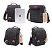 BLUBOON Vintage Canvas Camera Bag Shockproof Leather DSLR SLR Messenger Shoulder Bag Waterproof (Black)