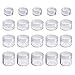 Hicarer 20 Pieces Cosmetic Containers Travel Pot Jar Set with Lid for Creams Sample Make-up Storage, 5, 10, 15 and 20 Gram (Clear Lid and Clear Body)