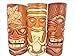 Set of (3) Wooden Handcarved Natural Style 12