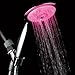 Luminex by PowerSpa 7-Color 4-Setting LED Handheld Shower Head with Air Jet LED Turbo Pressure-Boost Nozzle Technology. 7 vibrant LED colors change automatically every few seconds