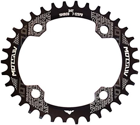 VXM 32T 34T 36T 38T Single Speed Chain Ring Fit For 9speed 10speed 11speed Crankset Narrow Wide Chainring Oval Chainwheel (Black, 34T)