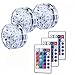 AnSaw Submersible LED Lights, IR Remote Controlled RGB Changing IP68 Waterproof Lights for Aquarium Vase Base Pond Swimming Pool Garden Party Weeding (3 Packs, 10-LED, RGB)