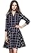 PhilaeEC Women's Long Sleeve Belted A Line Plaid Dress Autumn Fashion