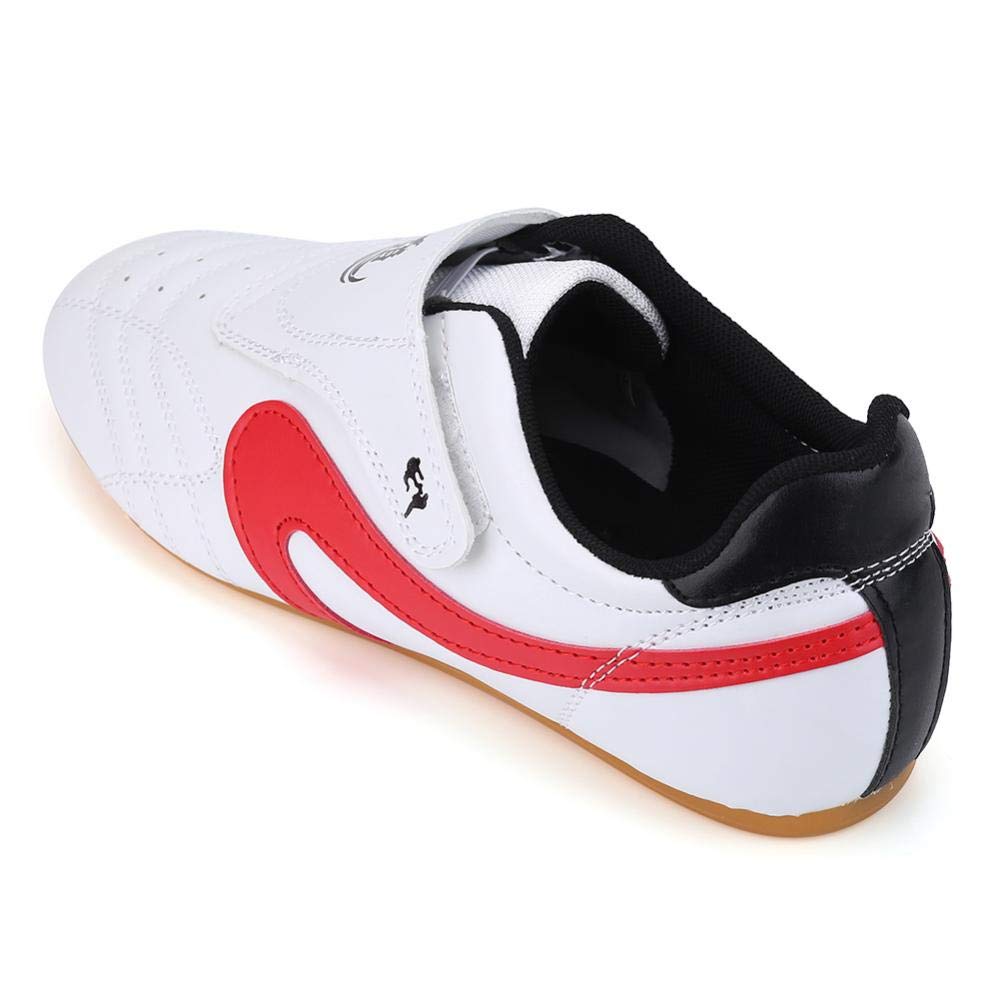Martial Arts Taekwondo Shoes - Training Sneakers for Karate, Kung Fu, Tai Chi, Boxing, Sport Gym - Red Stripes for Men, Women, Kids, Children, Teenagers, Adults