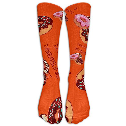 Donuts And Deadlifts Men Novelty Socks Warm Over The Calf Socks