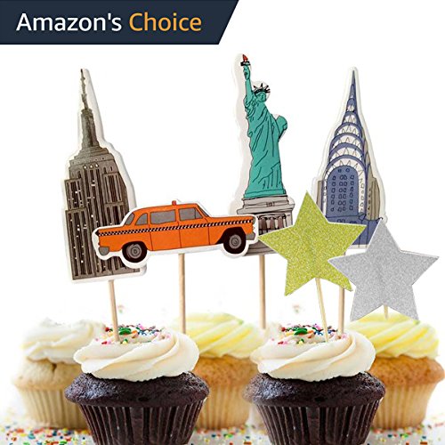 Buy Value Pack 24 Cupcake Toppers Picks Various Themes (New York City) Online at desertcartUAE