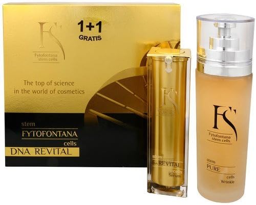 Research Product DNA Revital Gift Box Inc.: DNA Revital Serum 30 ml + Pure Wrinkle 125 ml Free with Stem Cells, TrioStem3 Complex, Peptides & Hyaluronic Acid for Men & Women Made in Switzerland