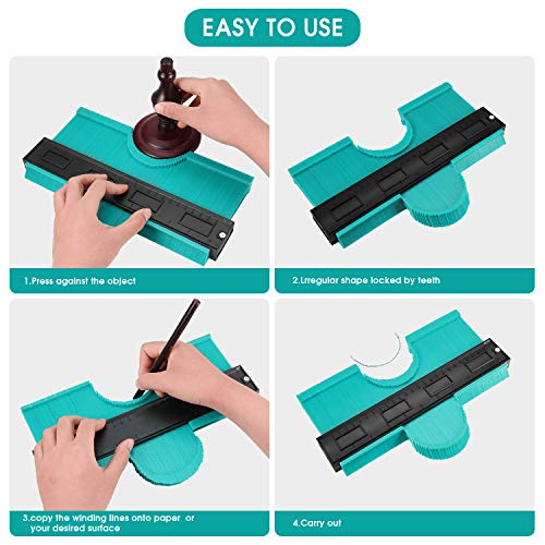 KEGOUU Contour Gauge 10 Inch Profile Gauge Measure Ruler Contour Duplicator for Precise Measurement Tiling Laminate Wood Marking Tool - Thumbnail 5