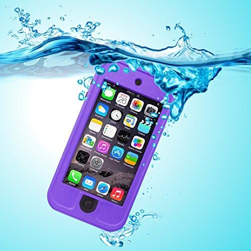 PARLT iPod Touch 5 6 Waterproof Case Underwater 6.6ft Full-Body Waterproof Shockproof Dirtproof Durable Full Sealed Protection Case Cover With Kickstand For Apple Ipod Touch 5th/6th (Purple)