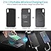 iPhone X Battery Case, 4500mAh [Wireless Charger] Power Bank, Vproof 2 in 1 Magnetic Slim Charging Case for iPhone X, Rechargeable Extended Portable Charger for Wireless Charging Devices (Black)