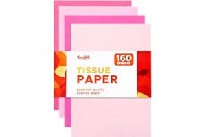 160 Sheets Pink Tissue Paper for Gift Bags, 20"x14" - Acid Free Wrapping Tissue Paper Bulk for Valentine's Day Mother's Day C
