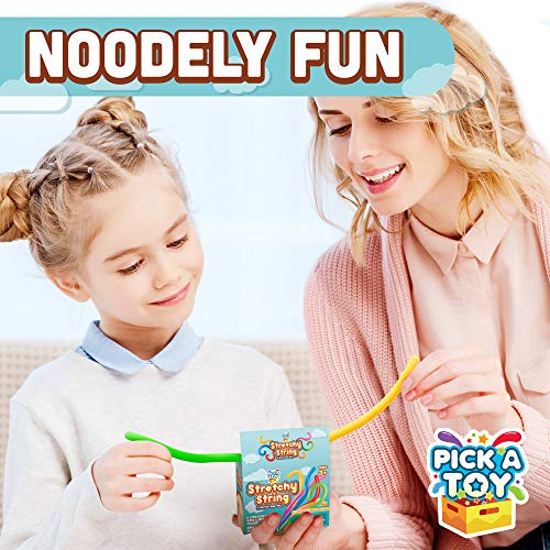Pick A Toy Stretchy String Fidget Sensory Toys (6-Pack) Thin, Super Colorful, and Latex-Free | Pull, Stretch, Wrap, and Squeeze | Help Relieve Stress, Find Focus, Promote Calm - Thumbnail 2