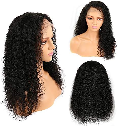 Alishes Glueless Curly Wave Lace Front Wigs 100% Unprocessed Brazilian Virgin Human Hair Wig Pre Plucked Natural with Baby Hair Wig for Black Women (10inch)