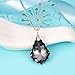 EleQueen 925 Sterling Silver CZ Baroque Drop Pendant Necklace Grey-Black Made with Crystals