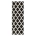 Cozy Shag Collection Charcoal Grey and Cream Moroccan Trellis Design Shag Rug (2'7
