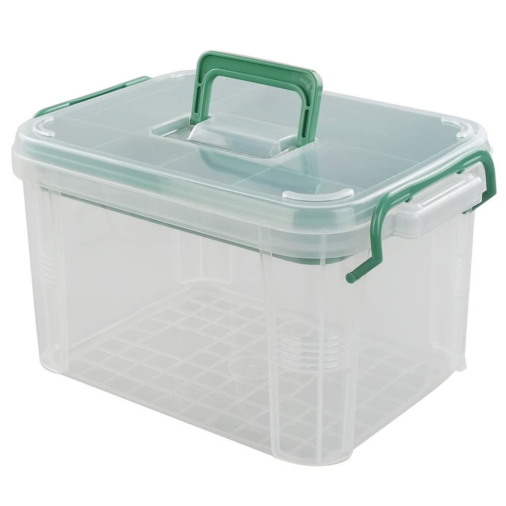 Cadineer Household Plastic First Aid Kit, Plastic Medicine Box, Clear Storage Box