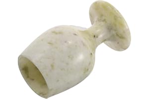 VALICLUD Blue Lantian Jade Chalice Goblet Cup 52x85mm Medieval Stone Wine Glass for Wedding Rituals and Home