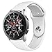 Kmasic Sport Band Compatible Samsung Galaxy Watch 46mm, Gear S3 Band, Soft Silicone Strap Replacement Wristband Compatible Samsung Galaxy Watch SM-R800NZSAXAR Smart Fitness Watch, Large, White