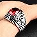 HIJONES Men's Stainless Steel United States Army Ring with Stone