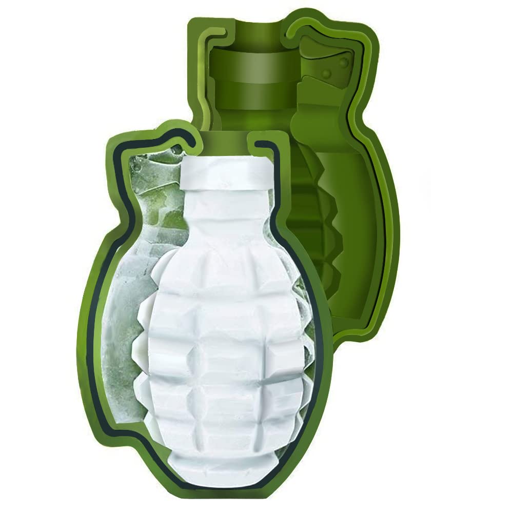 Photo 1 of   Grenade Ice Cube Mold Large 3D Chocolate Cake Mold Silicone Ice Maker for Whiskey Cocktail, Ideal for Baking