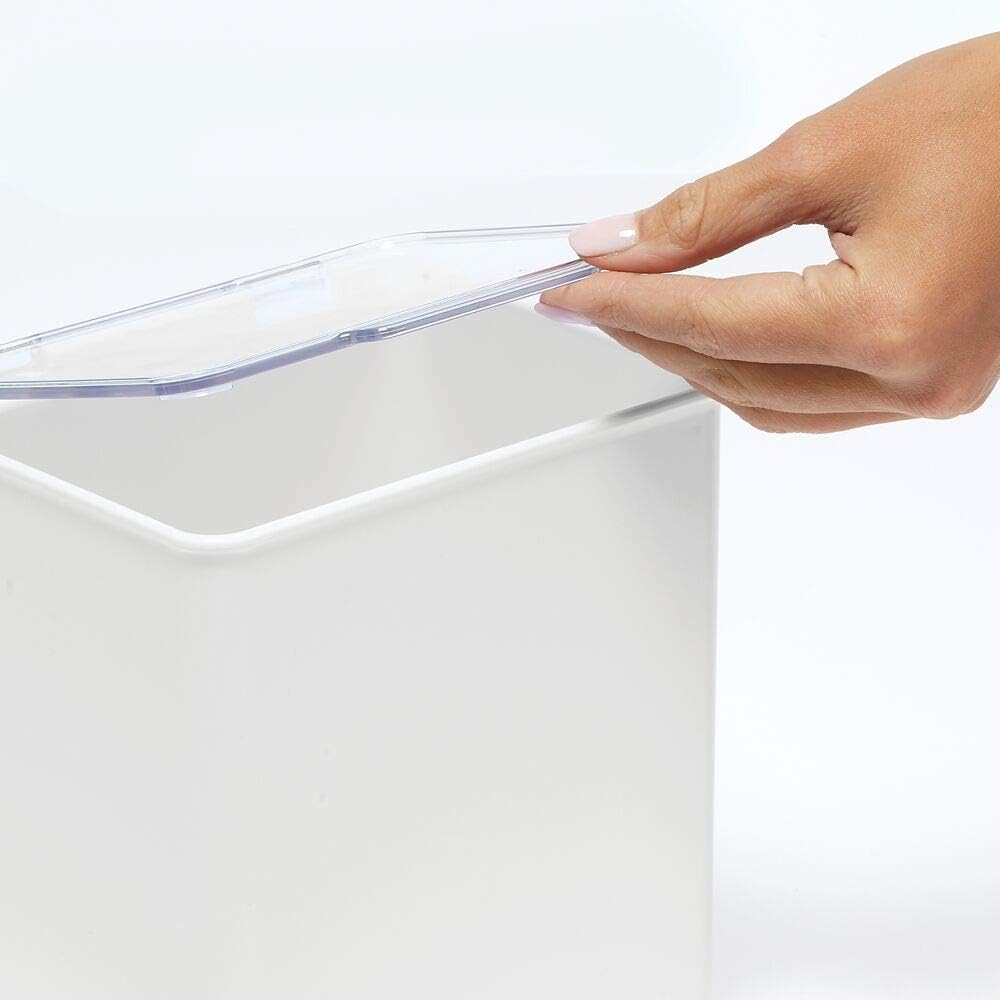 Cubos de almacenaje con tapa blanco y transparente Caja con tapa de