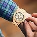 Bewell W116B Mens Wooden Watch with Date Day Luminous Hands Lightweight Retro Wrist Watch (Maple Wood)