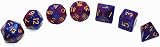 CREEBUY 7Pcs Purple Blue DND Dice Set Polyhedral D20 D12 D10 D8 D6 D4 RPG view 2