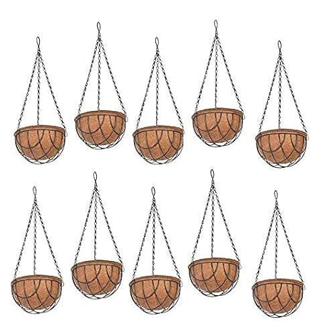 COIR GARDEN Water Hanging Basket with Stand (10 Inch) 10 Pieces