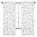 Sweet Jojo Designs Lavender Purple, Pink, Grey and White Window Treatment Panels Curtains for Watercolor Floral Collection - Set of 2 - Rose Flower