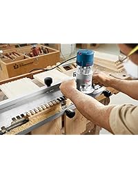 Bosch 1617EVSPK Kit de enrutador de velocidad variable de 12 Amp 2-1 4 caballos de potencia y base fija con clavijas de 1 4 y 1 2 pulgadas